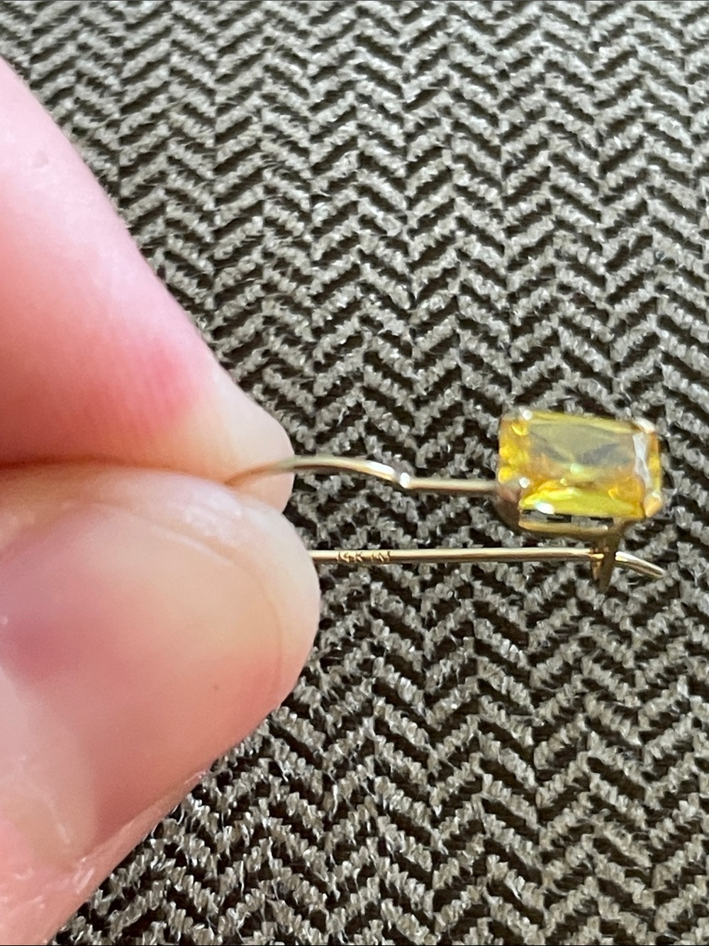 14k Yellow Gemstone Earrings - Picture 8 of 10